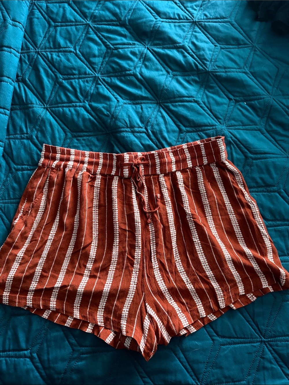 Garage Rust and White Striped Women’s Shorts